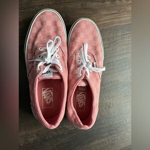 Vans Pink Checkerboard Lace Up Sneakers Women’s 8.5